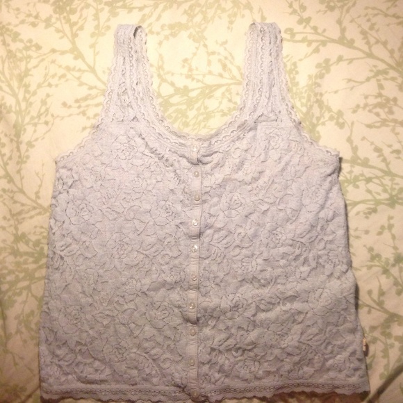 Grey lace top