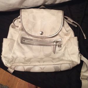 White coach backpack