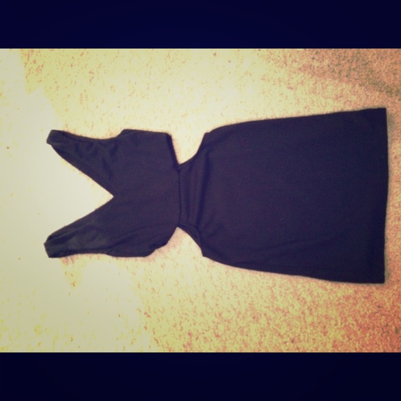 Barley worn black cutout cocktail dress