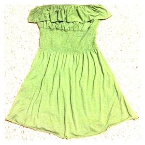 Strapless green summer dress size M