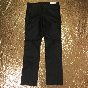 Black faux leather pants