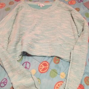 Mint green crop sweater shirt
