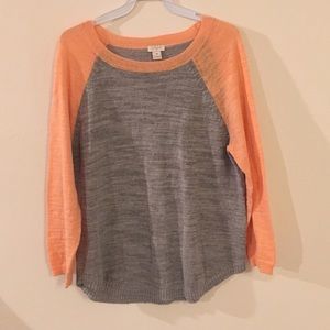 J.Crew orange/gray sweater