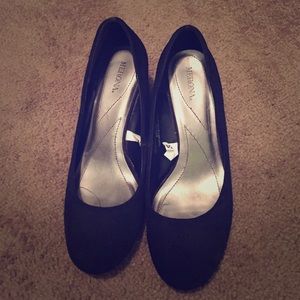 Black wedges suede size 9 1/2