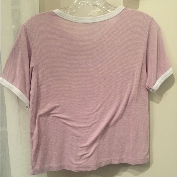 Pink Striped Crop Shirt - Picture 4 of 4