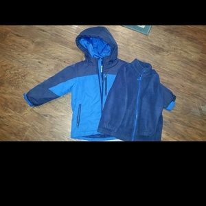 Boys Toddler winter jacket- with zip out fleece