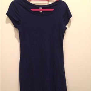 Basic Navy Half-Sleeve Dress