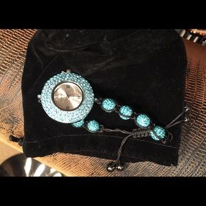 Turquoise Swarovski  crystal watch bling bling