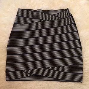 BCBG striped bandage skirt