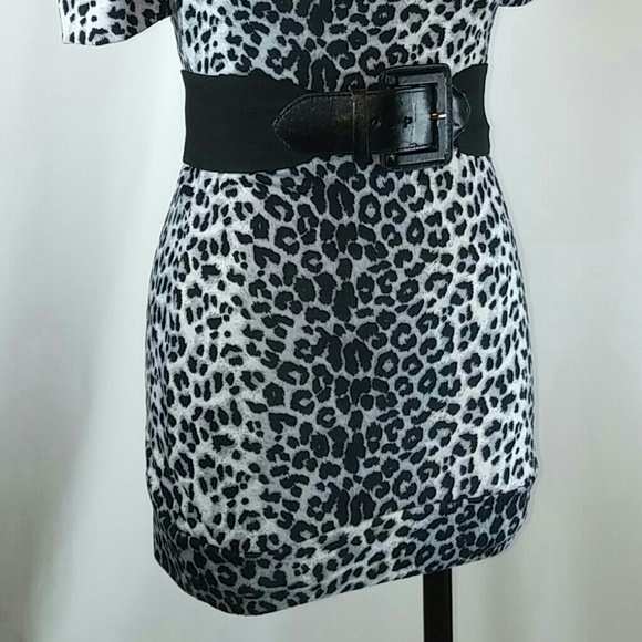Animal Print Knit Mini Dress - Picture 3 of 3