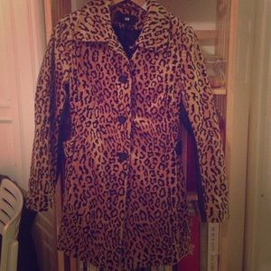 H&M furry leopard print coat - cute!