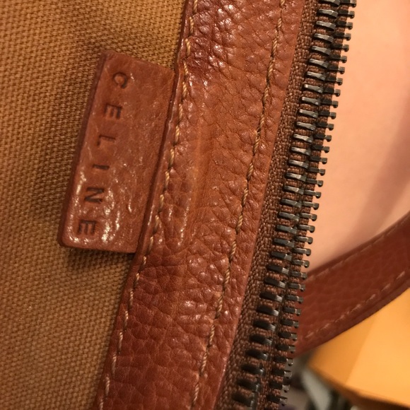 Celine Authentic Cognac Leather Handbag Purse Tags - Picture 5 of 7