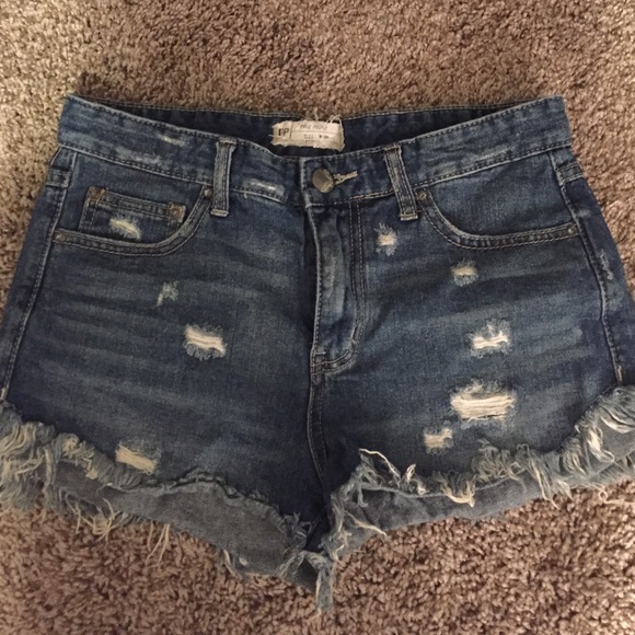 Free people distressed jean shorts