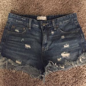 Free people distressed jean shorts