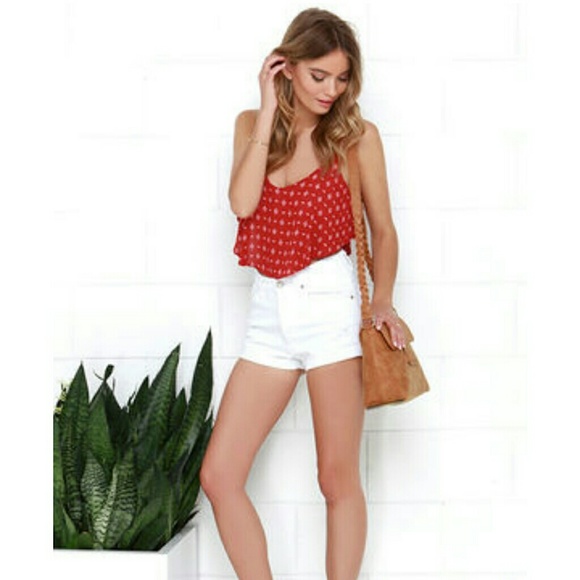 Red Flowy Crop Top