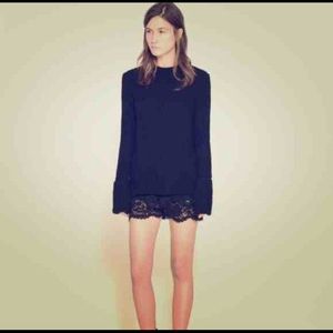 Zara lace black shorts