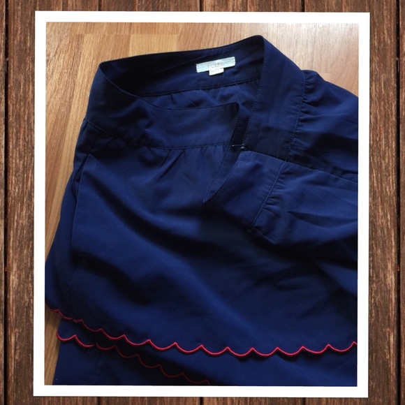 💖Skirt by TULLE layered navy blue/red trim - Picture 3 of 4