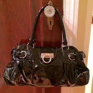 Salvatore Ferragamo Bags - Salvatore Ferragamo Black Patent "Marisa" Satchel Salvatore Ferragamo Bags - Salvatore Ferragamo Black Patent "Marisa" Satchel