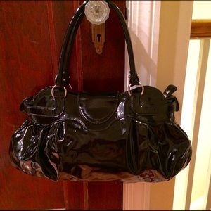 Salvatore Ferragamo Bags - Salvatore Ferragamo Black Patent "Marisa" Satchel Salvatore Ferragamo Bags - Salvatore Ferragamo Black Patent "Marisa" Satchel