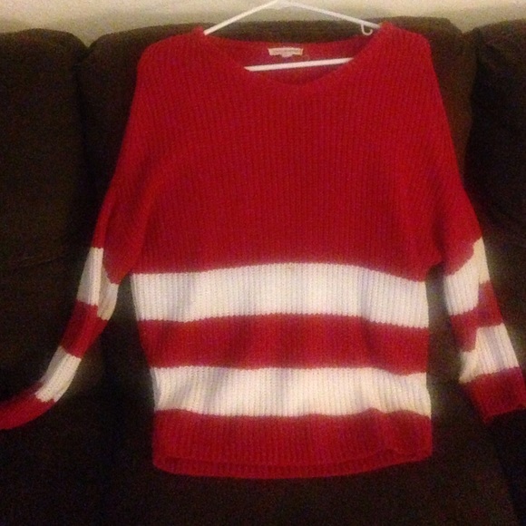 Red and white sweater