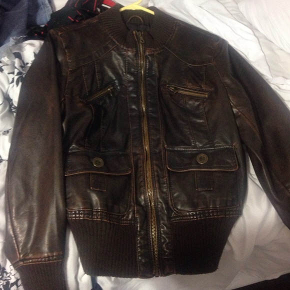 Brown pleather jacket