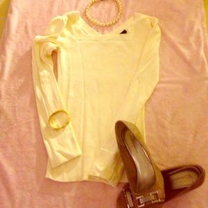 Moda International Ribbed Cream Sweater