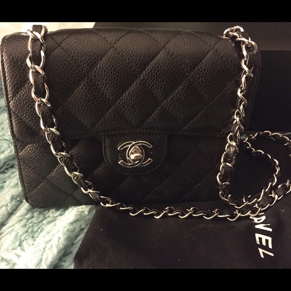 Chanel rare black 2.55 mini caviar flap bag - Picture 2 of 4