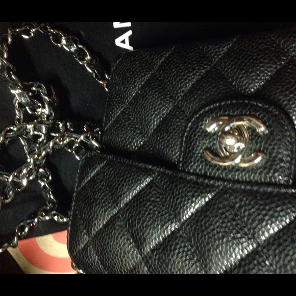 Chanel rare black 2.55 mini caviar flap bag - Picture 4 of 4