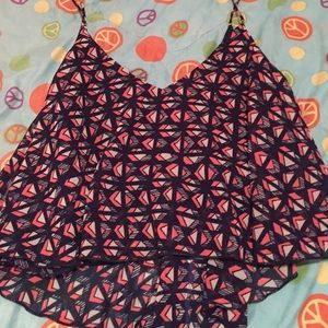 Cute tribal crop tang top