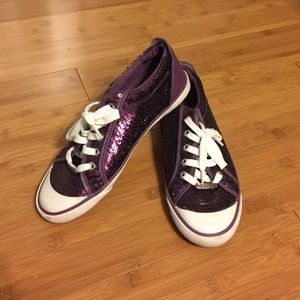 Coach brand purple sequined sneakers!