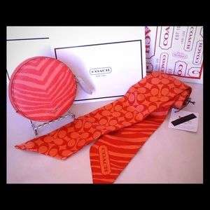 Coach Zebra Print Hot Orange COIN PURSE WALLET