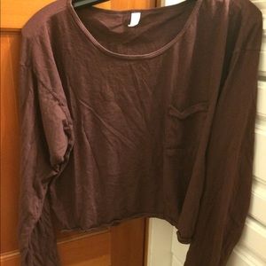 American Apparel maroon long sleeve top