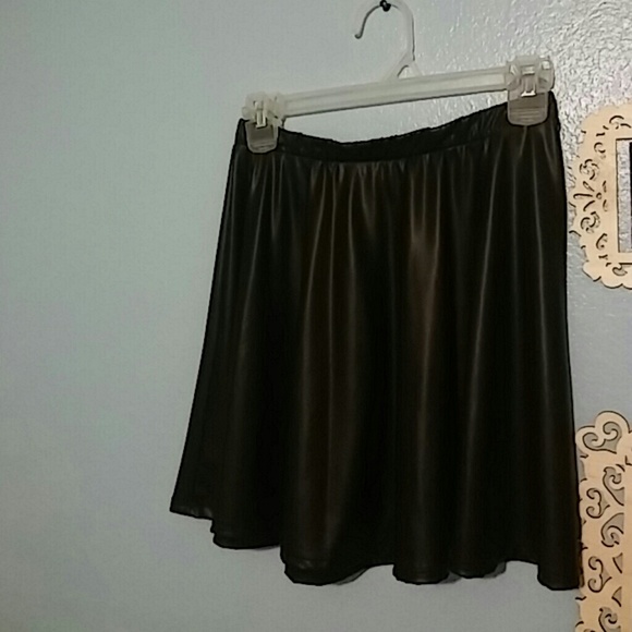 Black 'Leather' Circle Skirt