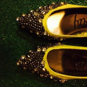 Neon bling kitten heels