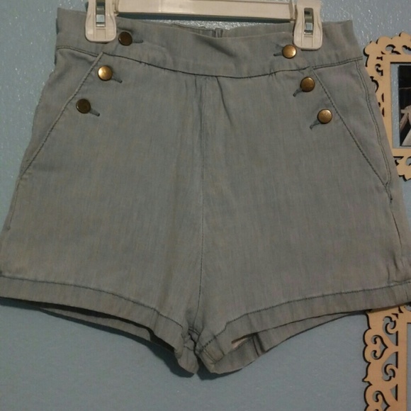 High Waisted Sailor Shorts Stretchy
