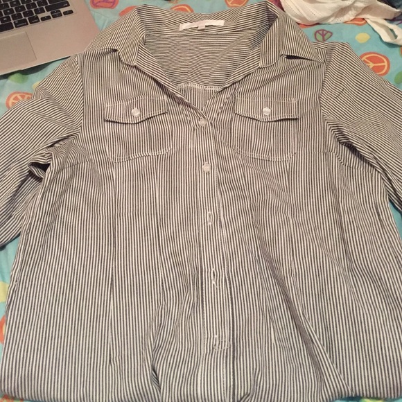 Strip button down shirt