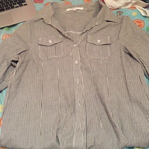 Strip button down shirt