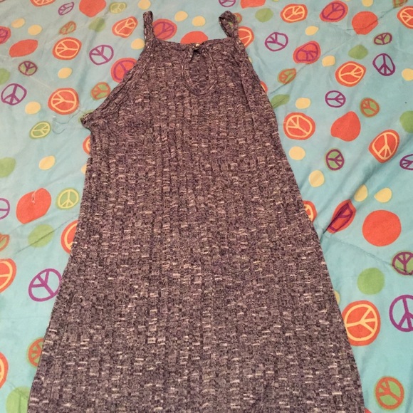 Long grey with a dash of white dress