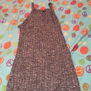 Long grey with a dash of white dress