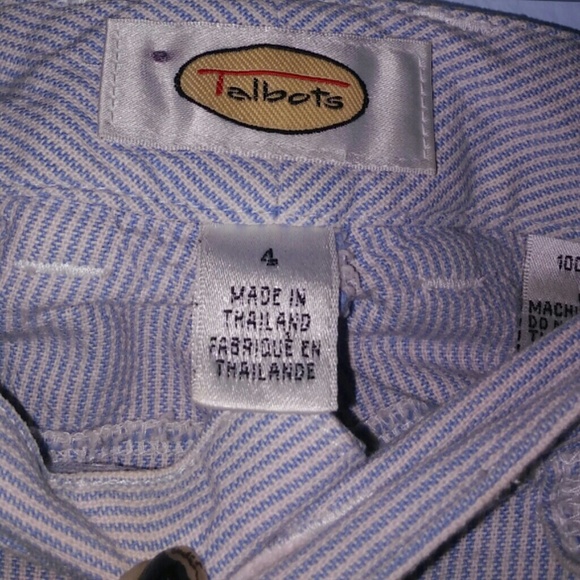 High Waisted Blue&White Pinstriped Shorts - Picture 3 of 3