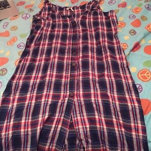 Long plaid shirt dress