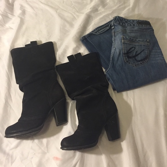 💥Suede black boots