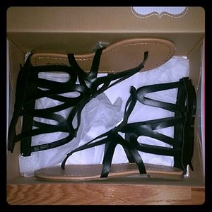 Black Gladiator Sandals