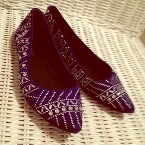 Nine West Royal Blue Jeweled Flats