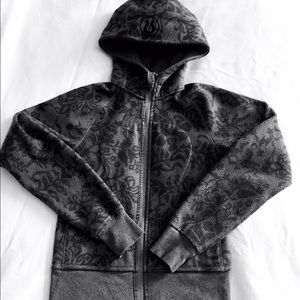 Lululemon scuba hoody. Reversible floral and gray