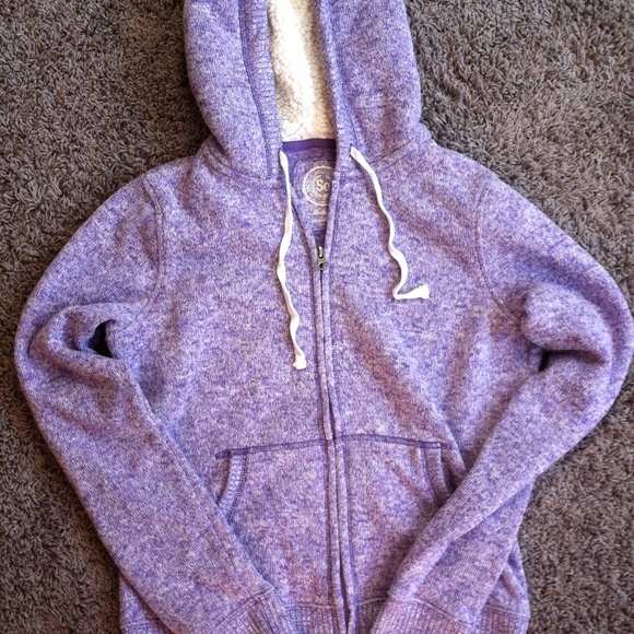 SO Tops - So purple zip up hoodie size med