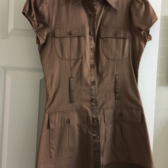 Brown tunic top with belt. - Picture 2 of 4