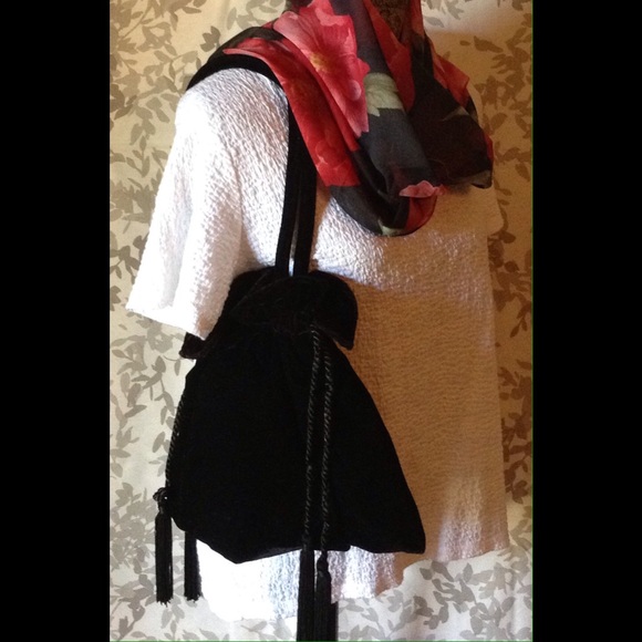 Black velvet handbag. Tina's Closet