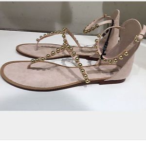 Zara gold beaded flat sandal