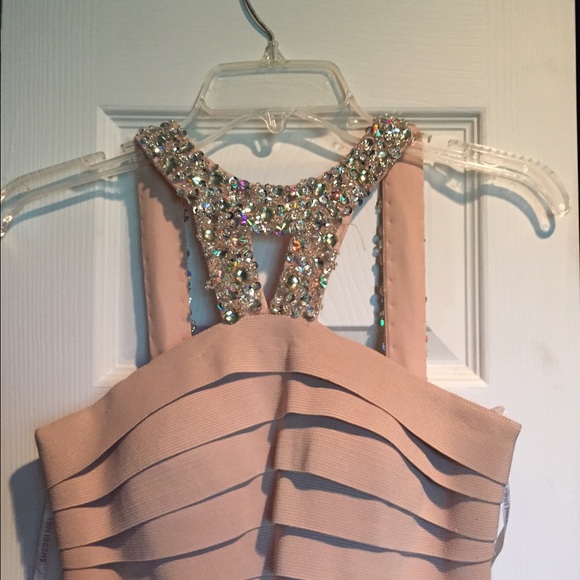 Diamond detailed pink bondage dress - Picture 3 of 3